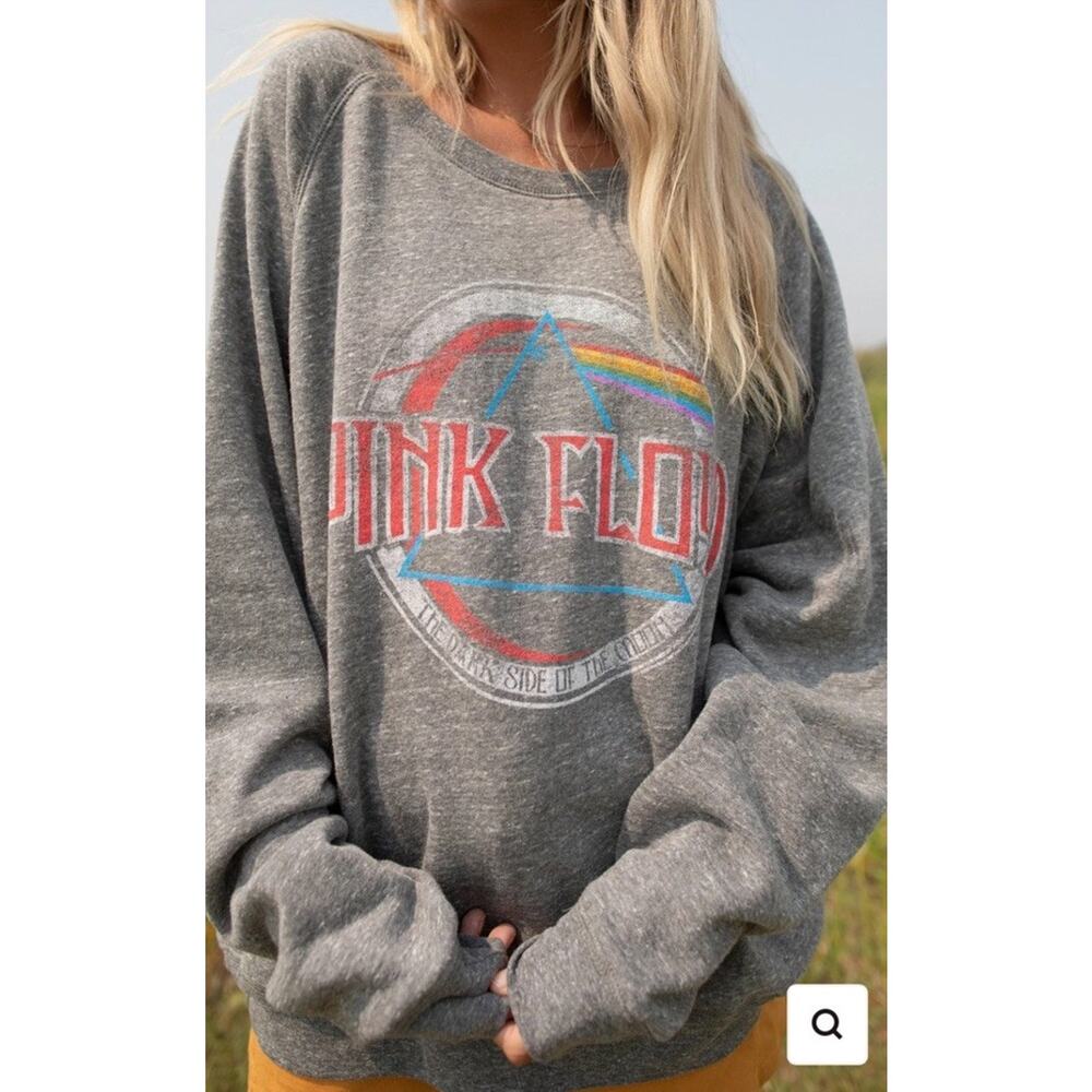 People of leisure $108 NEW Women’s Pink Floyd Oversized Sweatshirt Sz M Grey CC